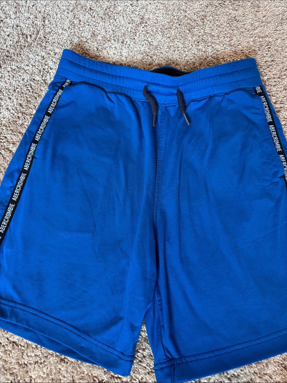 Abercrombie & Fitch kids Cobalt Blue Athletic Shorts with Black Drawcord
